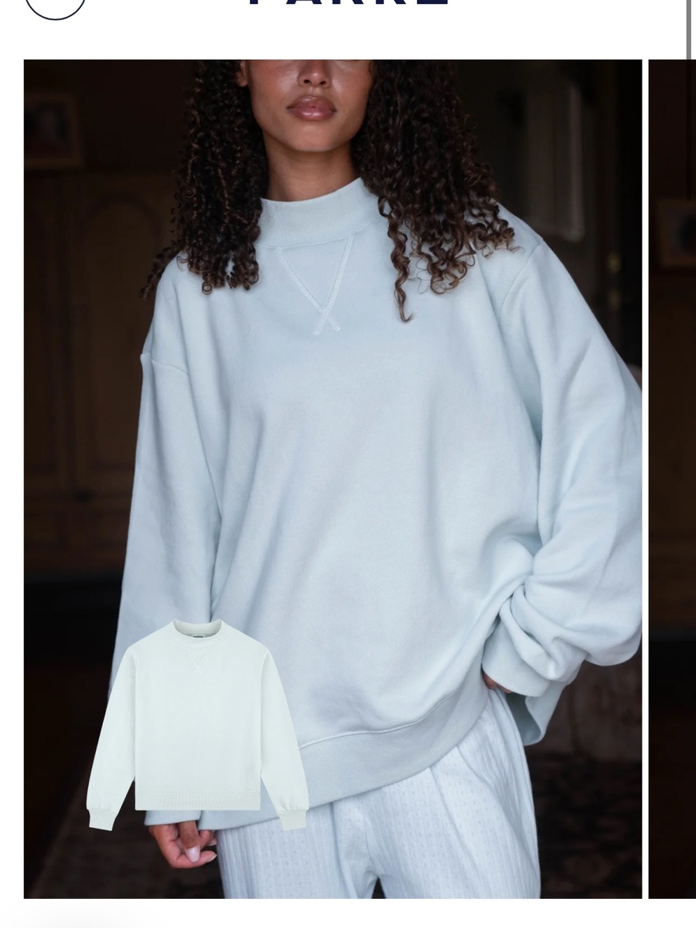 Parke Mock-Neck Sweatshirt in Light Blue - L/XL